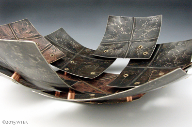 Fragmented is one that named itself, though I did try to change it, but it just really wanted that name ©2015 nickel, brass, copper 13.5" x 13.5" x 3.75" $1550.00